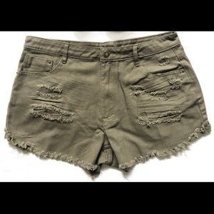 High waisted cutoffs